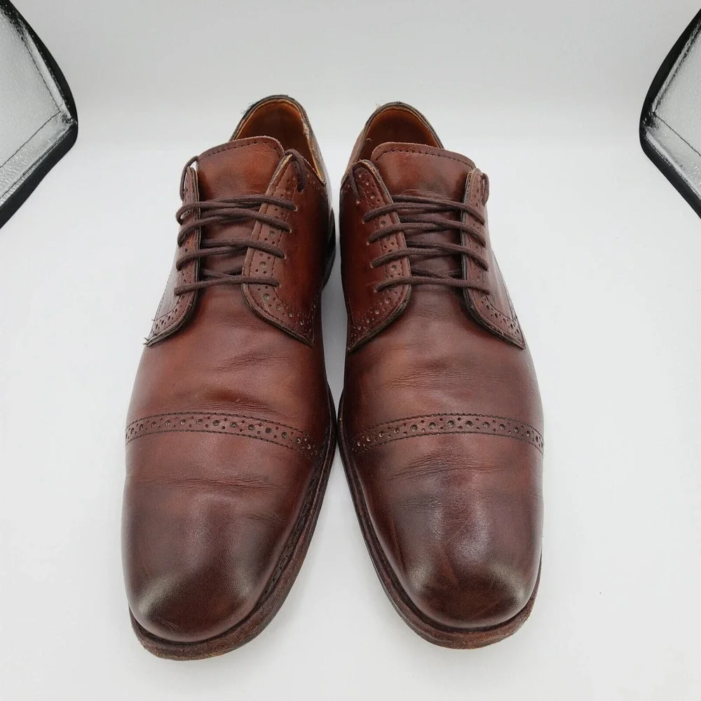 Allen Edmonds Yorktown‎ Derby Shoes Mens 9.5 D Cap Toe Made USA Leather Soles